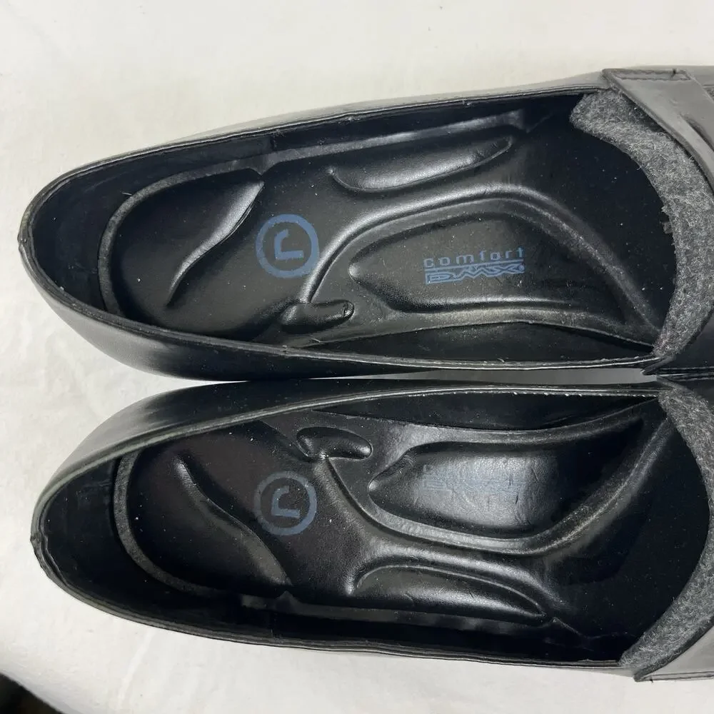 Rockport Leather Square Toe Loafer Womens 8.5 Black